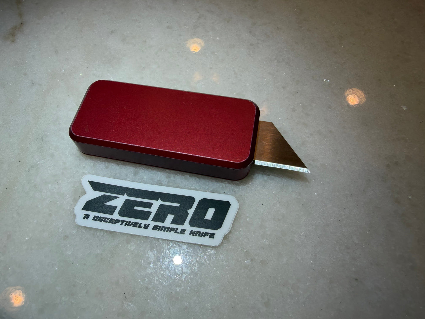 Rivery Zero Smooth Operator Utility Knife – Worn Red Distressed Finish Retractable EDC
