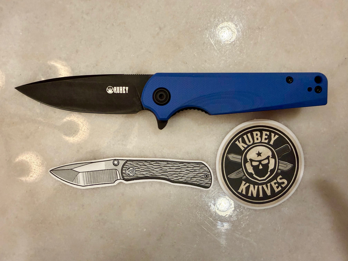 Kubey Wolverine KU233F Black Blue G10 D2 Folding Knife – EDC Pocket Knife