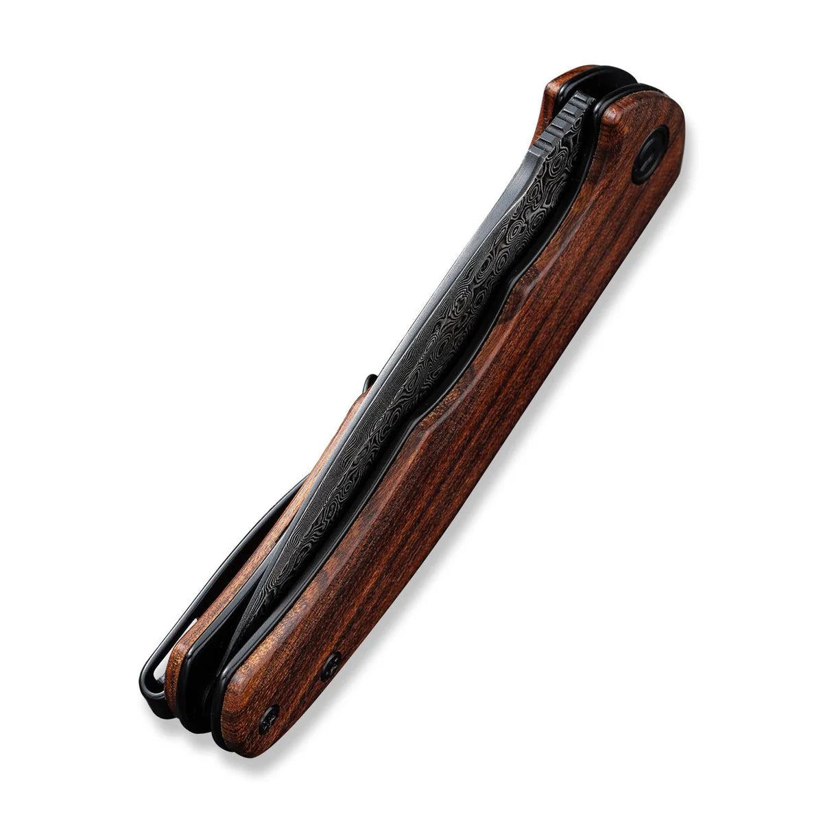 CIVIVI Mini Praxis Flipper Knife - Guibourtia Wood Handle / Damascus Blade (C18026C-DS1)