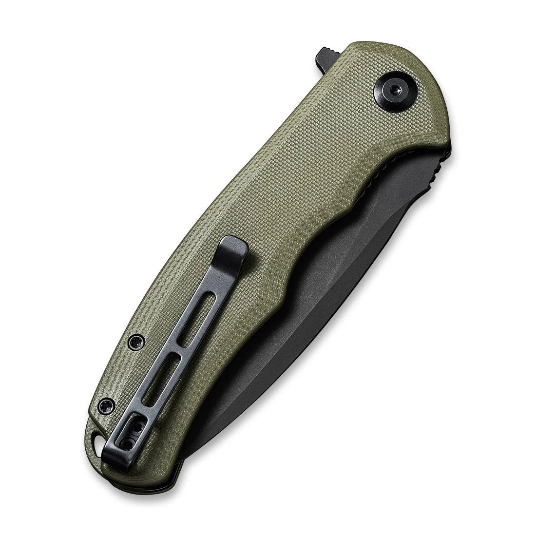CIVIVI Praxis Flipper Knife - OD Green G10 Handle / Black Stonewashed 9Cr18MoV Blade (C803F)