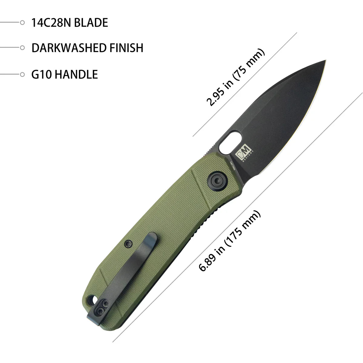 Kubey Hyde KU2104B 14C28N Folding Knife – EDC Pocket Knife