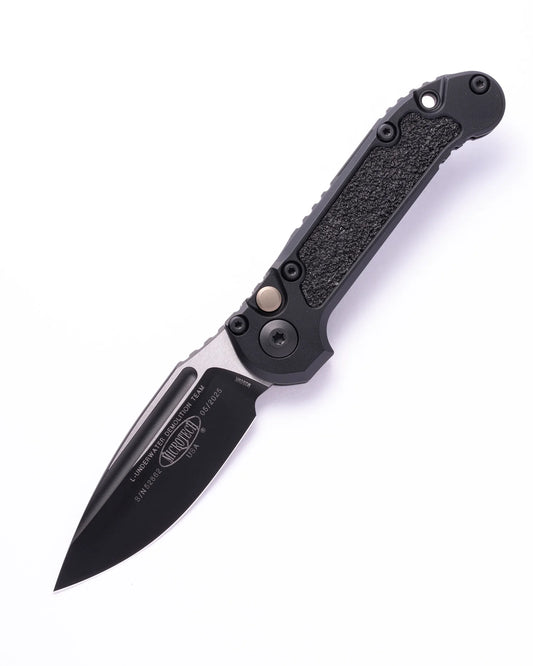 Microtech L.U.D.T. S/E Gen III Automatic Knife - 3.5" Drop Point Black M390MK (Black Handle) (1135-1T)