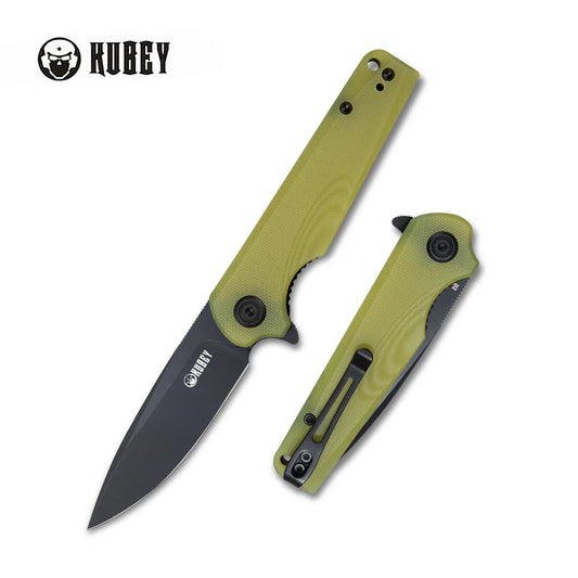 Kubey Wolverine KU233D Translucent Yellow G10 D2 Folding Knife – EDC Pocket Knife