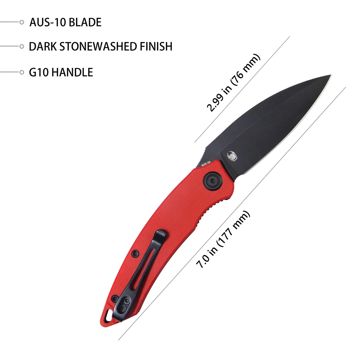 Kubey Leaf KU333B AUS-10 Folding Knife – EDC Pocket Knife