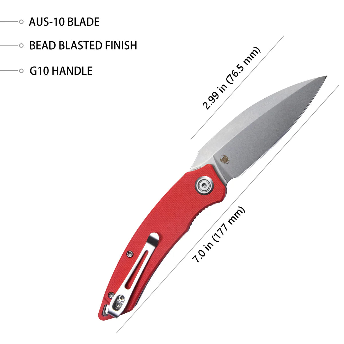 Kubey Leaf KU333F AUS-10 Folding Knife – EDC Pocket Knife
