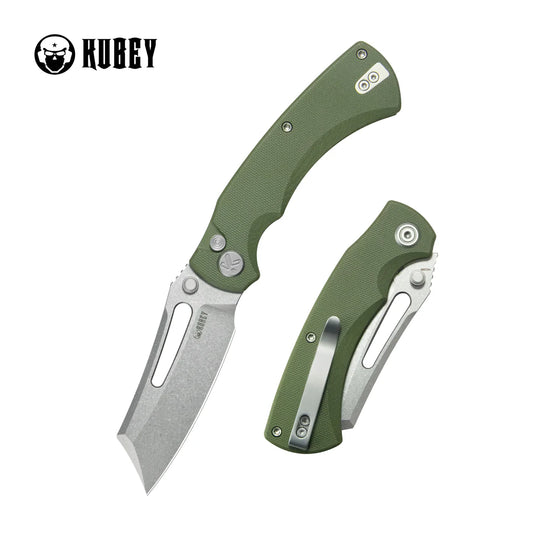 Kubey Dheo KU378B Button Lock 14C28N Folding Knife – EDC Pocket Knife