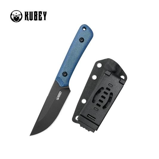 Kubey Thorn KU413D Blue Micarta Fixed Blade Knife – 14C28N