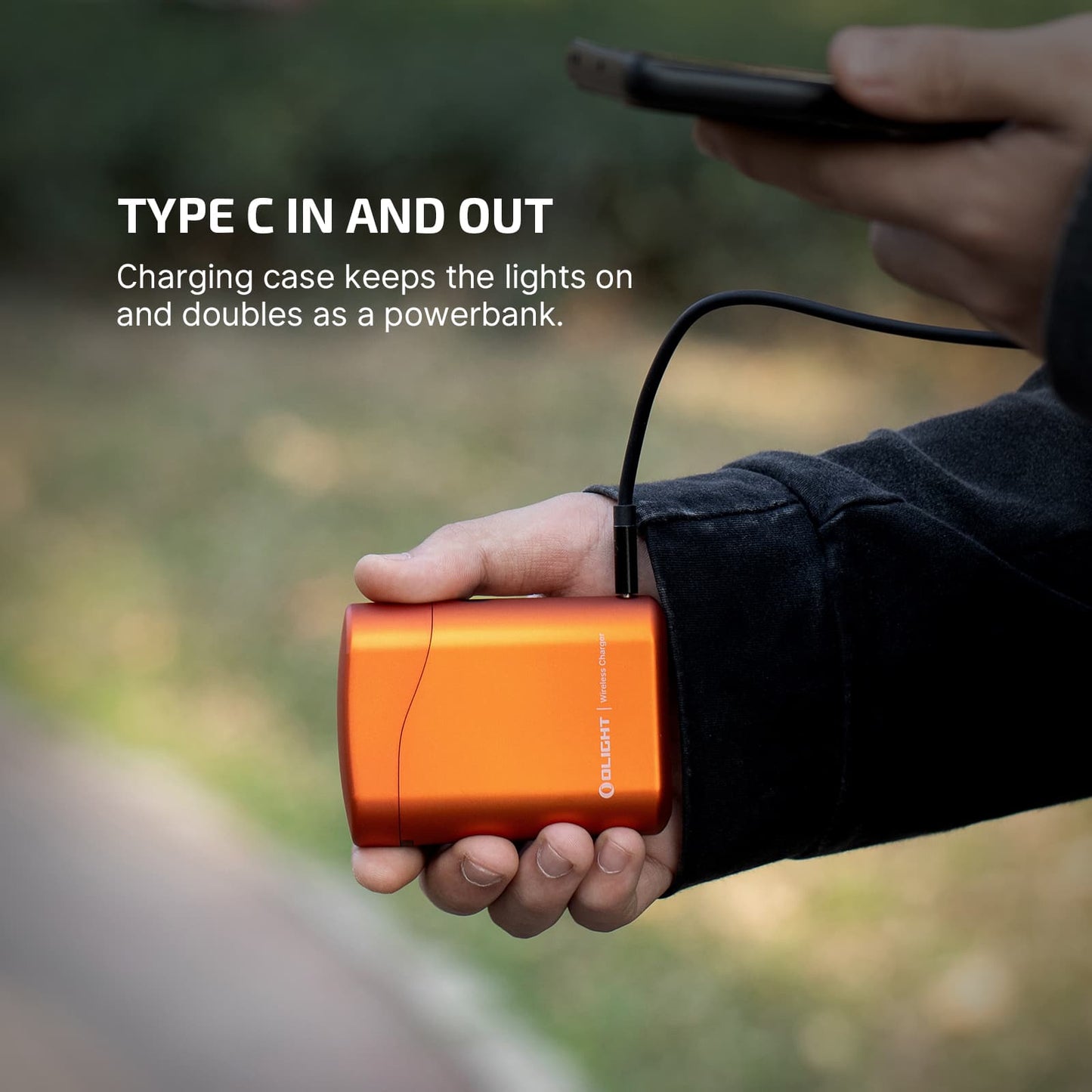 Olight Baton 4 Premium Edition EDC Flashlight - Orange | 1300 Lumens with Charging Case