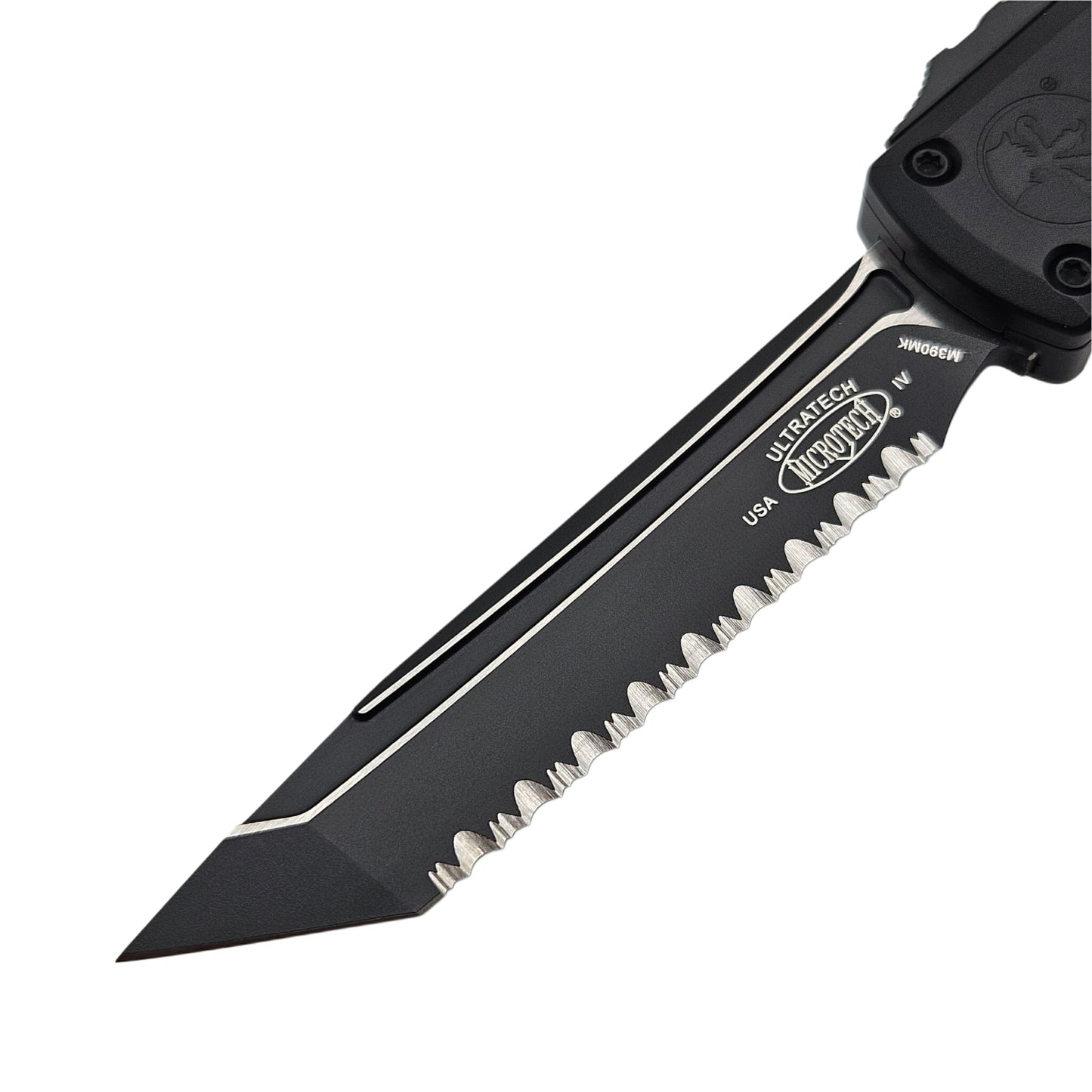 Microtech Ultratech Gen IV T/E Black Partial Serrated Black Tactical OTF Automatic Knife – 11234-2T