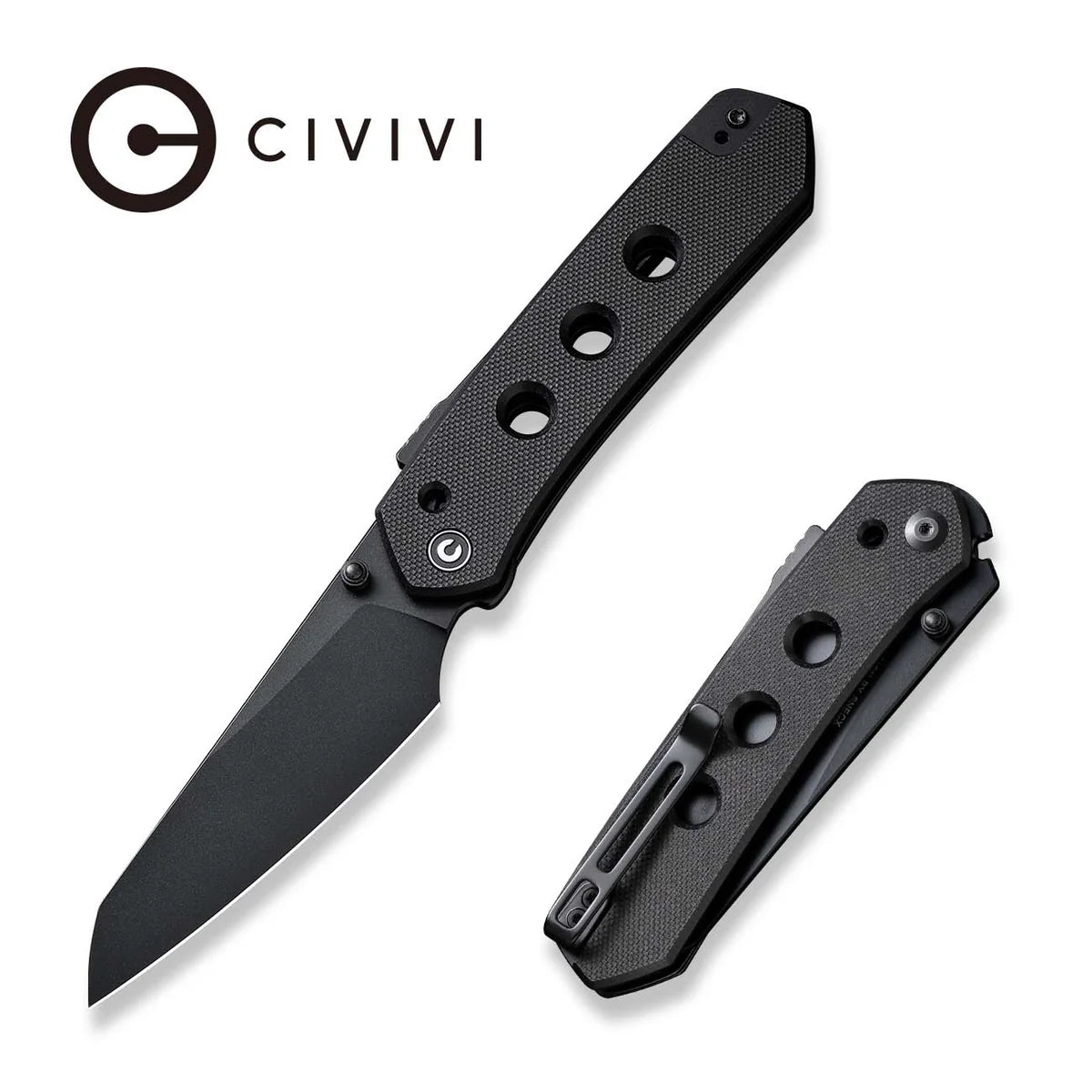 CIVIVI Vision FG Superlock Knife - Black G10 Handle / 3.54" Black Nitro-V Blade (C22036-1)