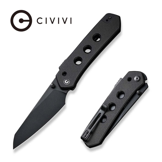 CIVIVI Vision FG Superlock Knife - Black G10 Handle / 3.54" Black Nitro-V Blade (C22036-1)