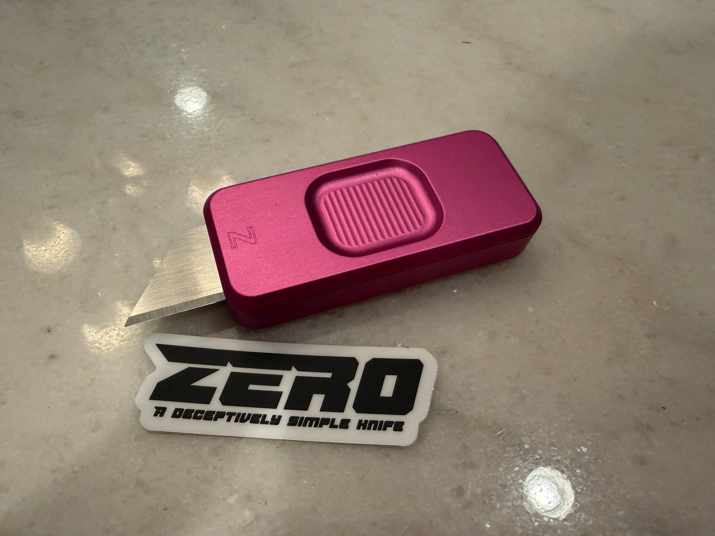 Rivery Zero Smooth Operator Cad Lab Knockout Pink Utility Knife – Custom Anodized USA EDC
