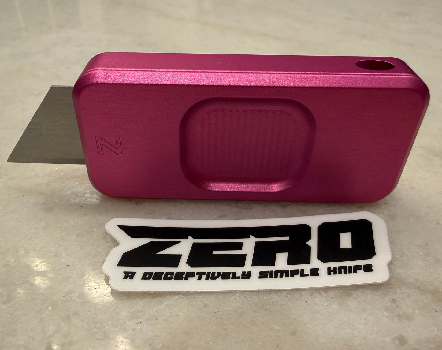 Rivery Zero Smooth Operator Cad Lab Knockout Pink Utility Knife – Custom Anodized USA EDC