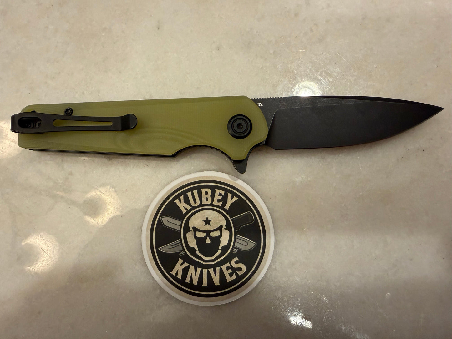 Kubey Wolverine KU233D Translucent Yellow G10 D2 Folding Knife – EDC Pocket Knife