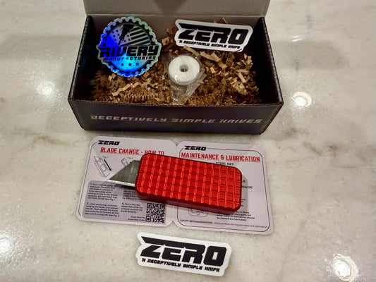 Rivery Zero Grenade Cad Lab Red Utility Knife – Premium USA Made Retractable EDC | MacMow