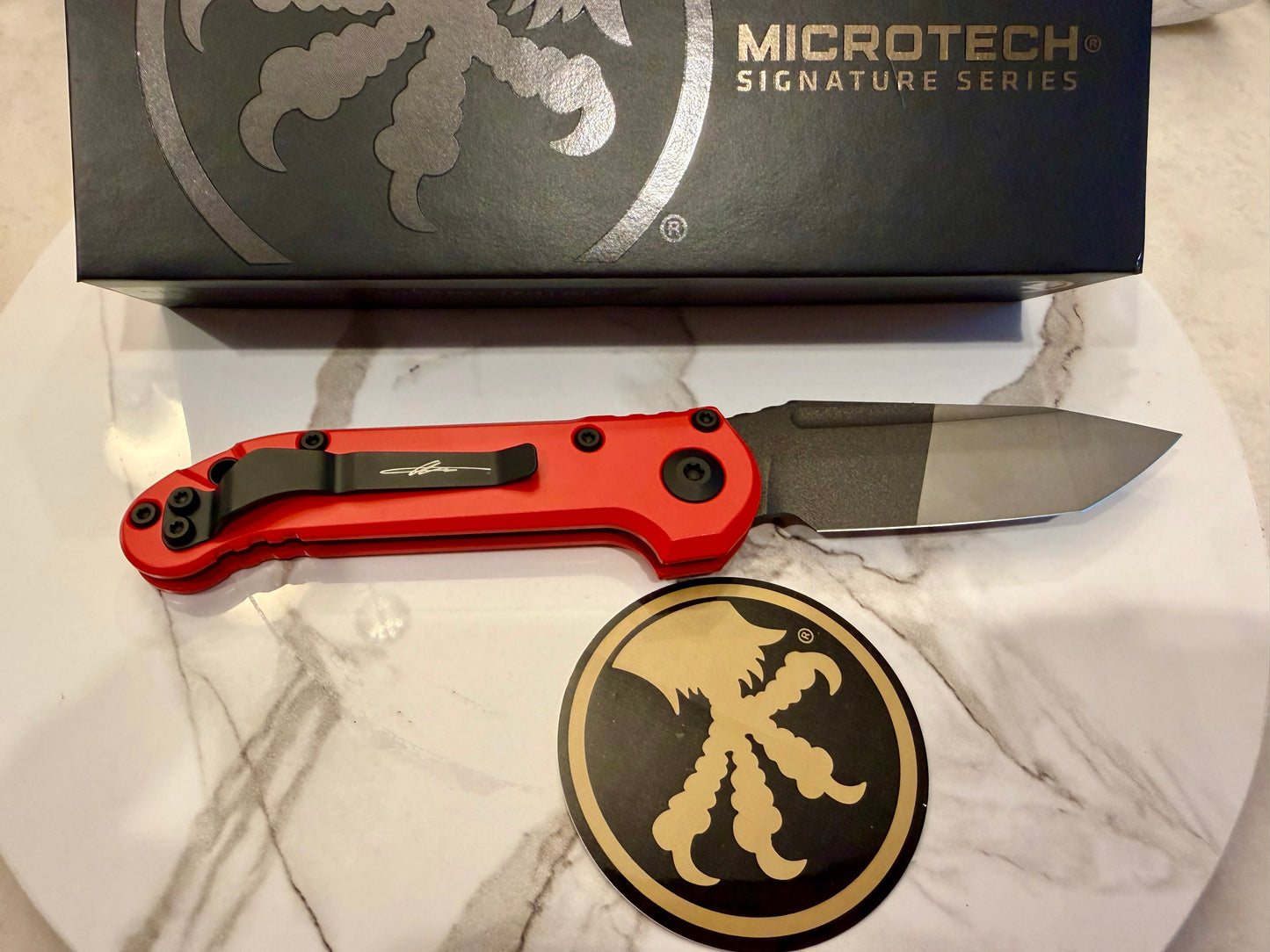 Microtech L.U.D.T. T/E Gen III Signature Series (1136-1MWS) - Milwaukee Red / Two-Tone