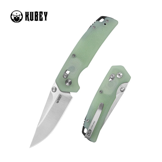 Kubey Geri KU464B Jade Crossbar Lock 14C28N Folding Knife – EDC Pocket Knife