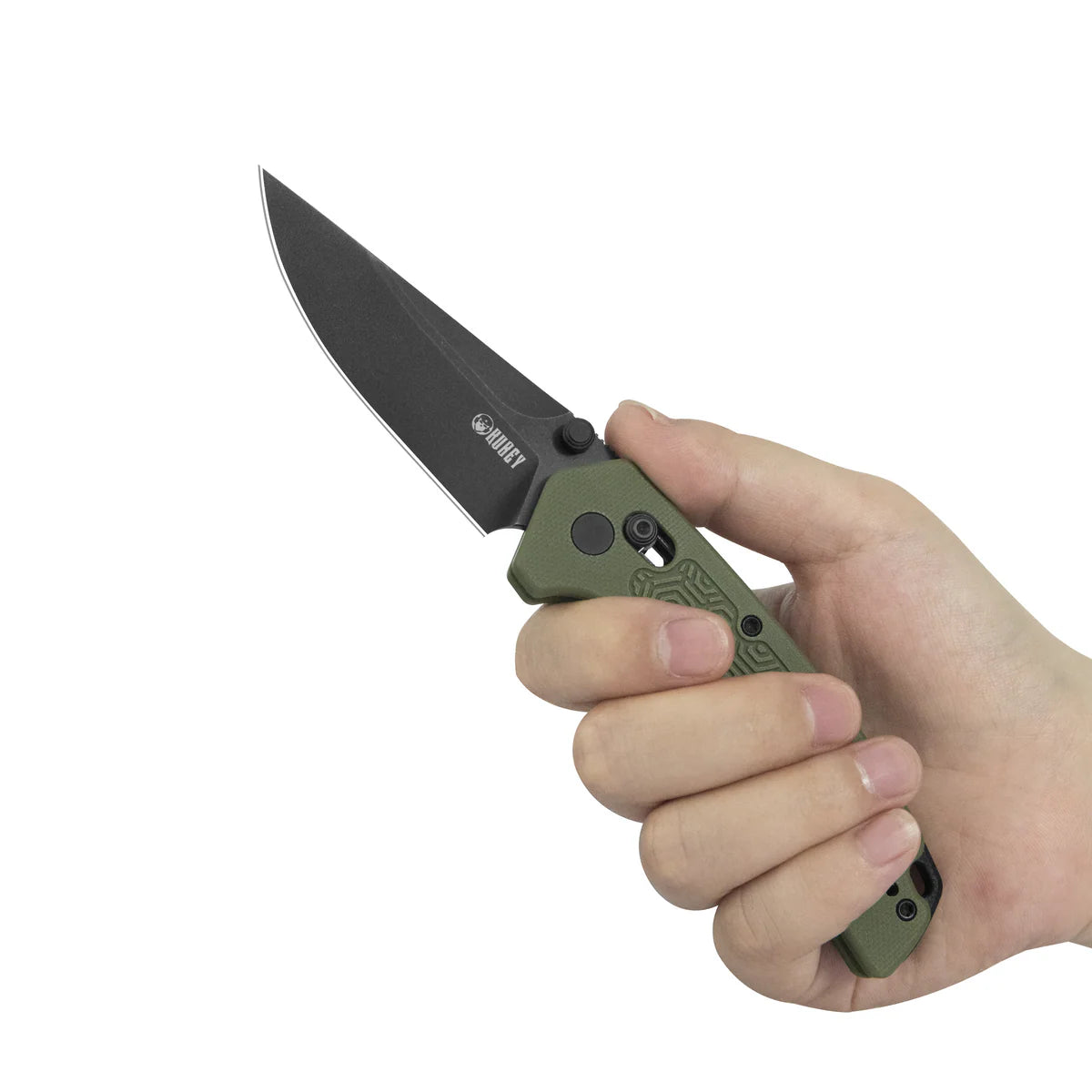 Kubey Geri KU464C Black OD Green Crossbar Lock 14C28N Folding Knife – EDC Pocket Knife