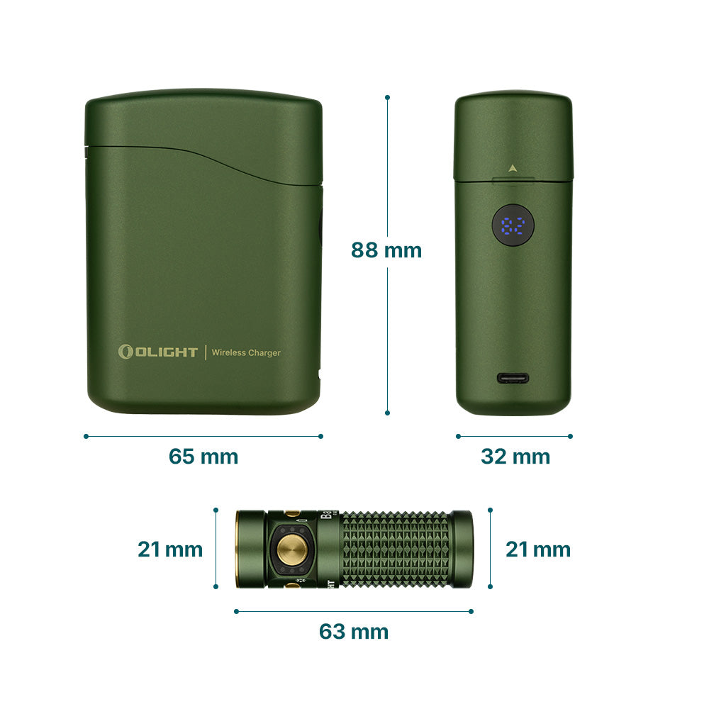 Olight Baton 4 Premium Edition EDC Flashlight - OD Green | 1300 Lumens with Charging Case