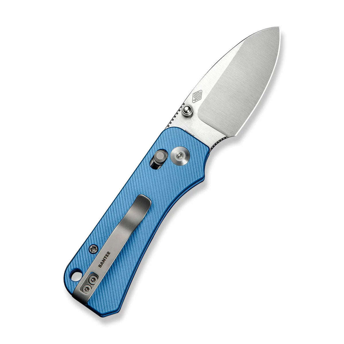 CIVIVI Baby Banter 2 Crossbar Lock Knife - Blue Aluminum Handle / Satin Nitro-V Blade (C23074-1)