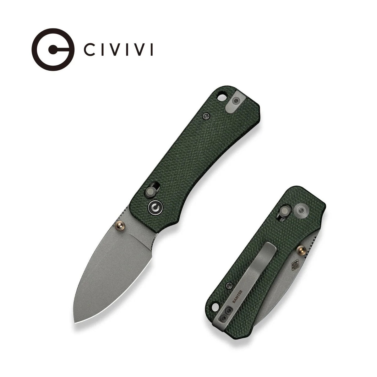 CIVIVI Baby Banter 2 Crossbar Lock Knife - Black G10 Handle / Black Stonewashed Nitro-V Blade (C23074-3)