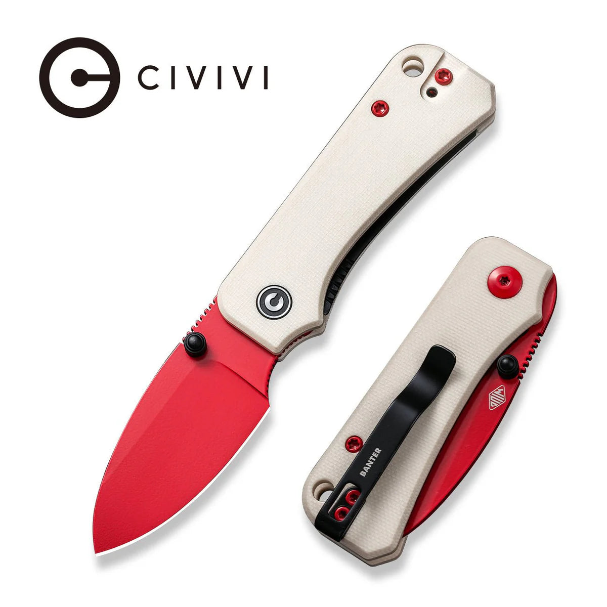 CIVIVI Baby Banter Liner Lock Knife - Black G10 Handle / Black Stonewashed Nitro-V Blade (C19068S-7)
