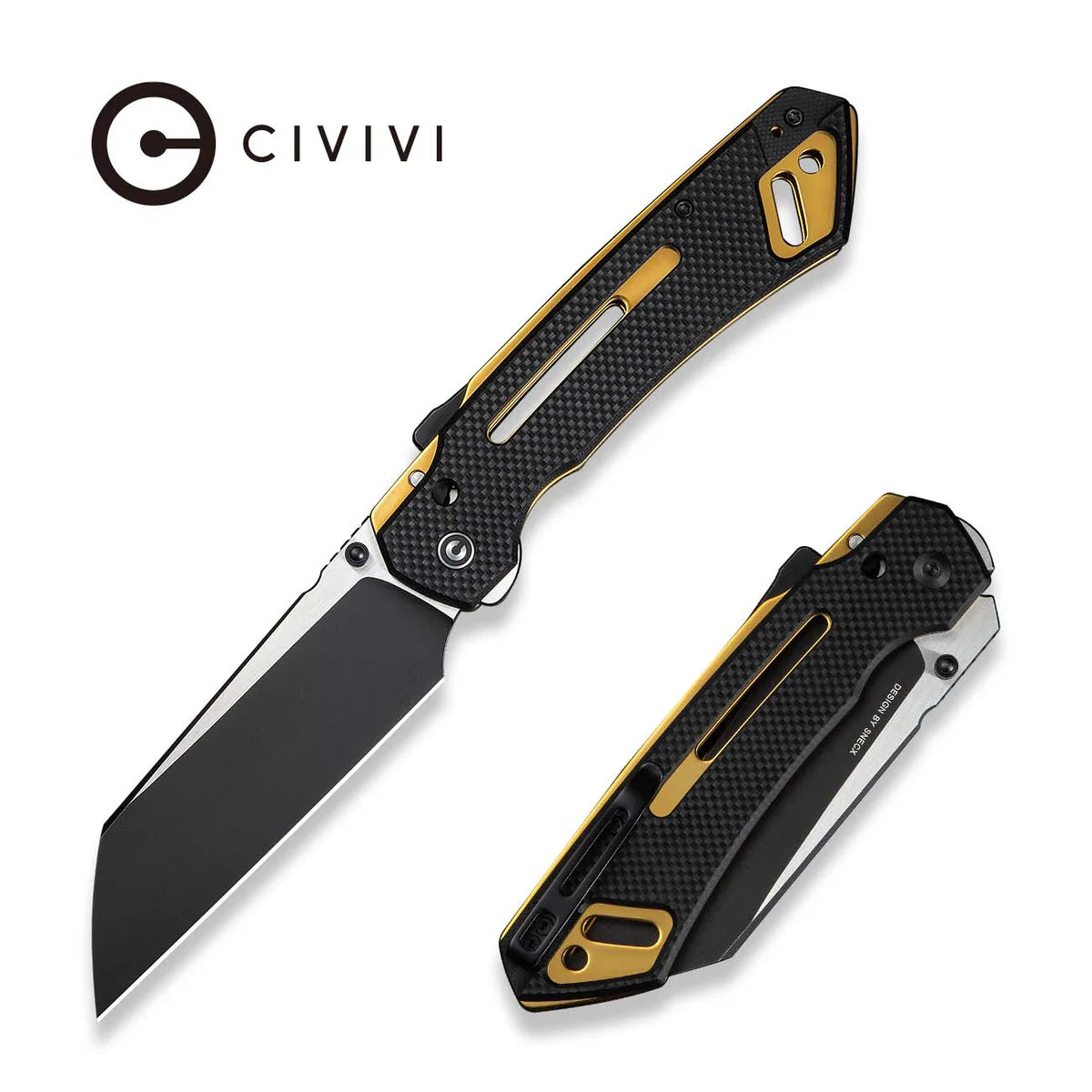 CIVIVI Buster FG Superlock Knife - Black G10 Handle / Black Stonewashed & Satin Nitro-V Blade (C24052-1)