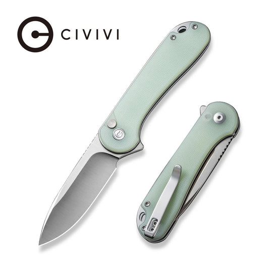 CIVIVI Button Lock Elementum II - Natural "Jade" G10 Handle / Satin Nitro-V Blade (C18062P-2)