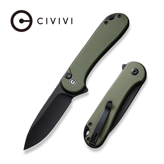 CIVIVI Button Lock Elementum II - OD Green G10 Handle / Black Stonewashed Nitro-V Blade (C18062P-3)