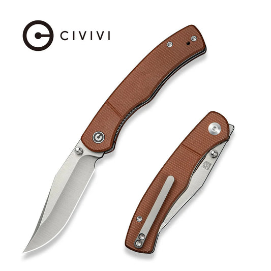 CIVIVI Clingman Liner Lock Flipper - Black G10 Handle / Black Hand Rubbed Nitro-V Blade (C23065-3)