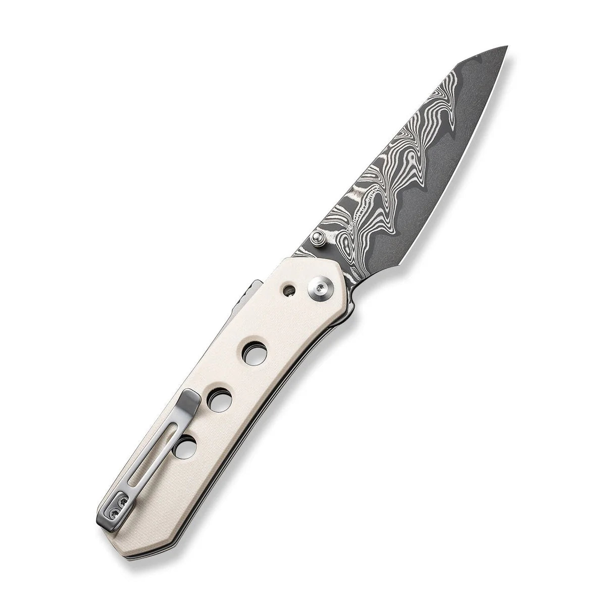 CIVIVI Vision FG Superlock Knife - Ivory G10 Handle / 3.54" Damascus Blade (C22036-DS1)