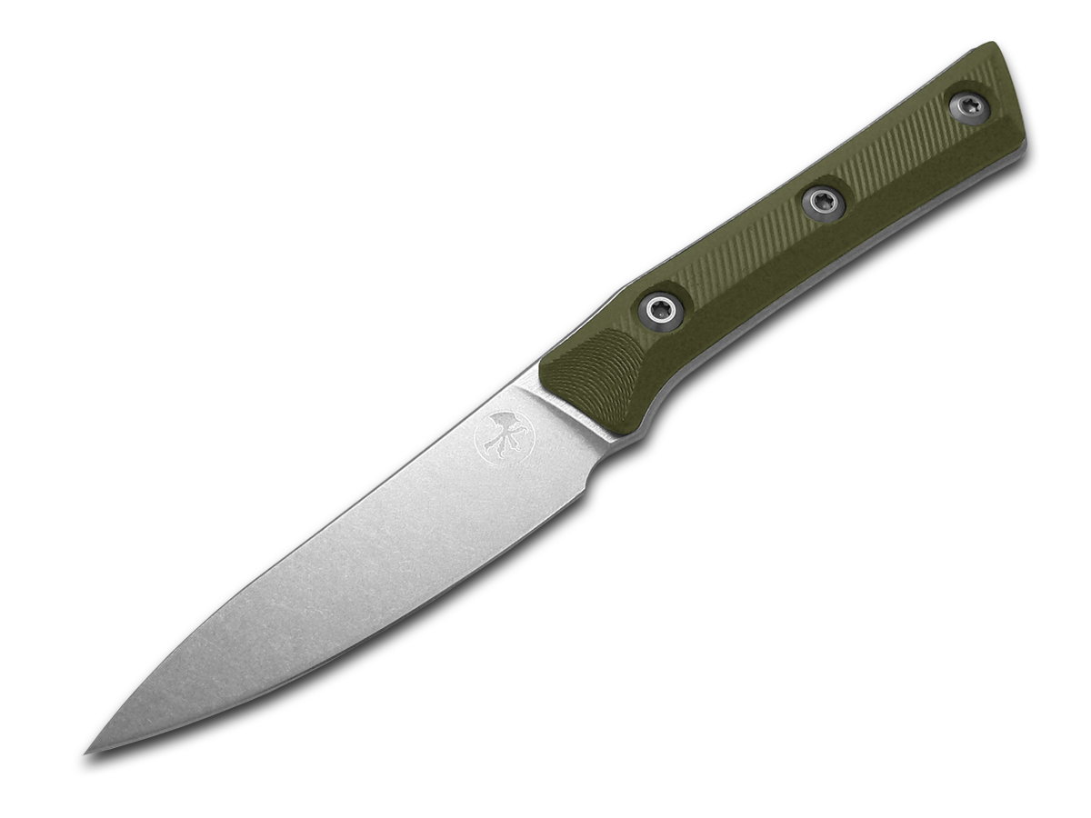 3.5" Microtech Pairing Knife - Stonewash M390MK Blade - OD Green G-10 with Titanium Bolsters (3500B-10OD)